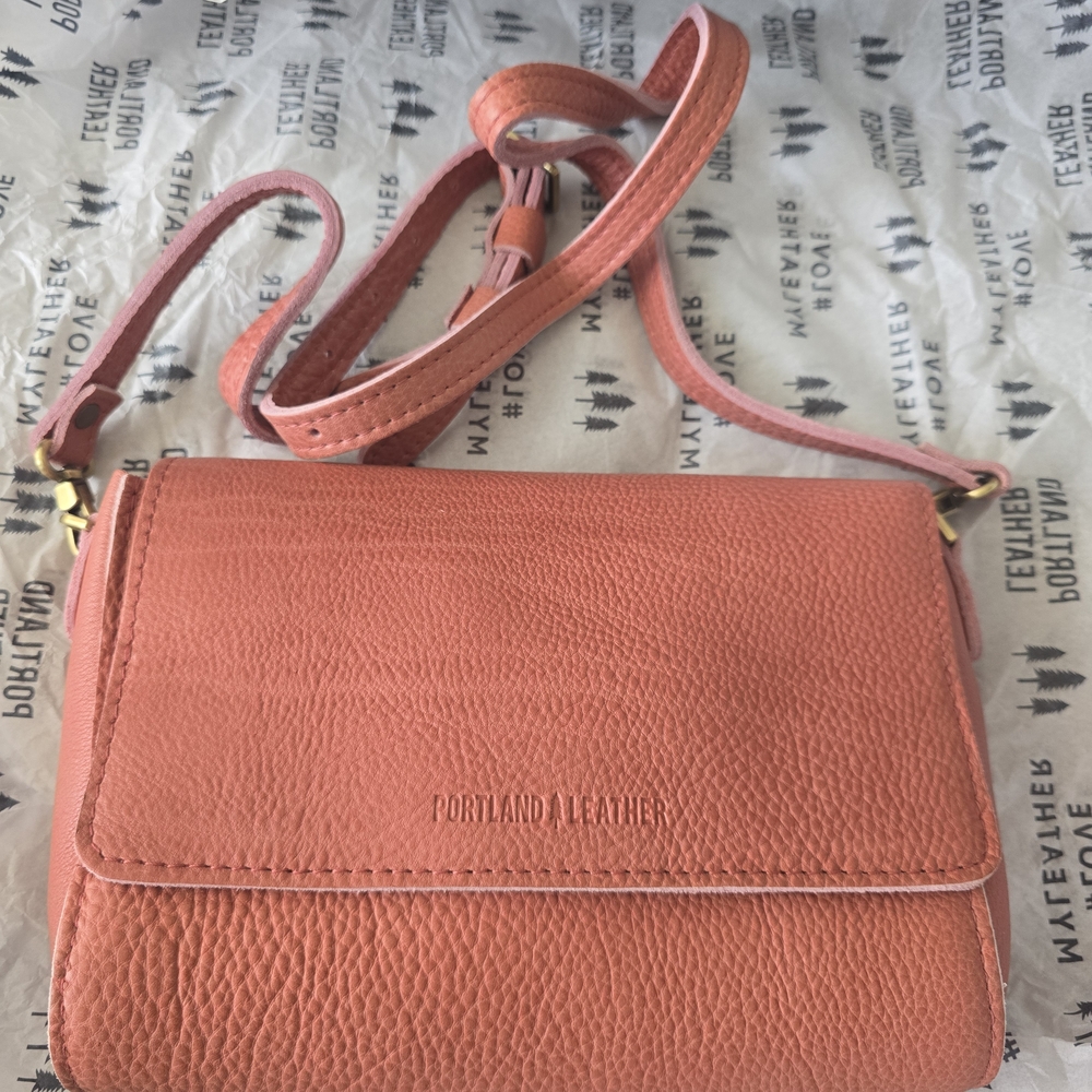 Portland Leather Coral Crossbody Bag